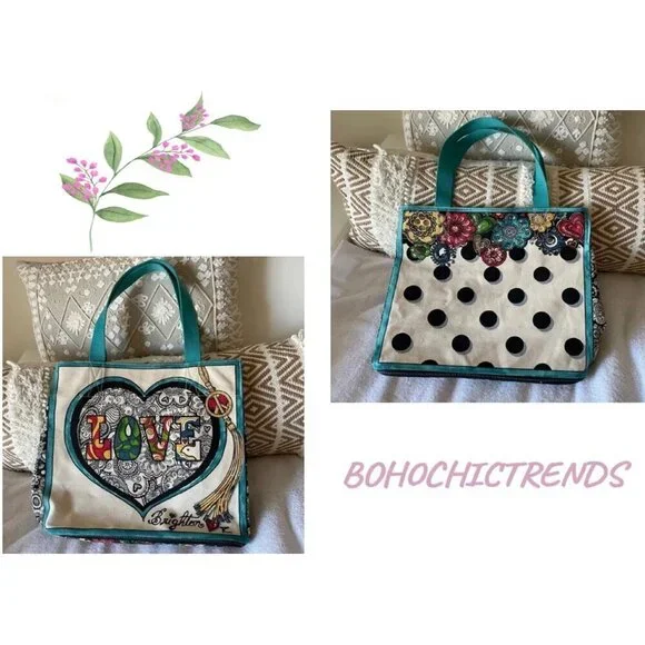 NEW BOHEMIAN BRIGHTON TOTE SUMMER OF LOVE HEARTS - Picture 2 of 16
